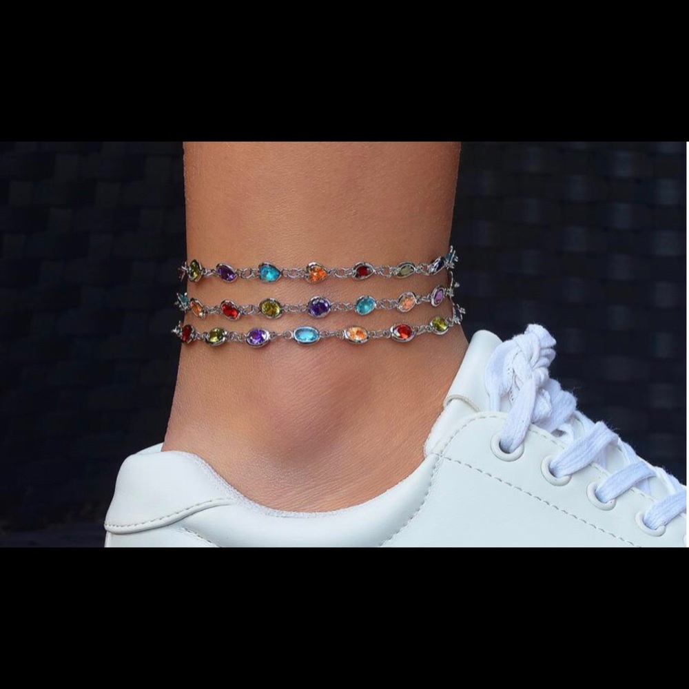 A choice of a Rainbow, bezel set, anklet.